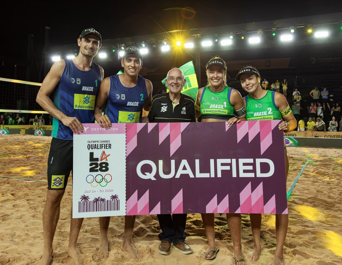 Brasil assegura vagas olímpicas no vôlei de praia em João Pessoa
