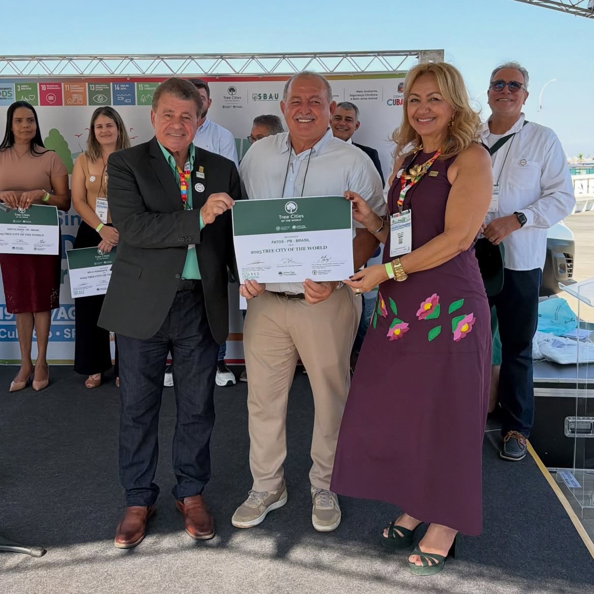 Patos ganha certificação internacional de arborização urbana