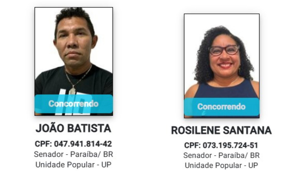 Unidade Popular registra candidaturas ao Senado na Paraíba