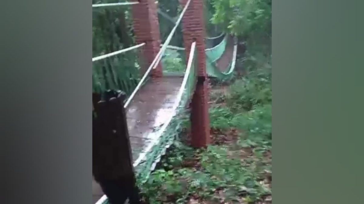 Queda de ponte pênsil deixa feridos em condomínio de Bananeiras