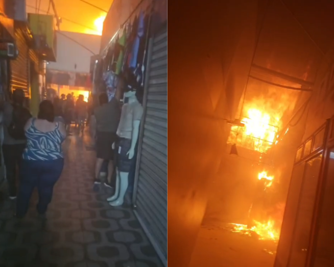 Fogo atinge Centro Comercial de Passagem em João Pessoa