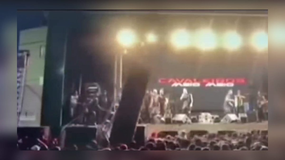 Torre de som cai em show de emancipação em Nova Palmeira e fere mulher