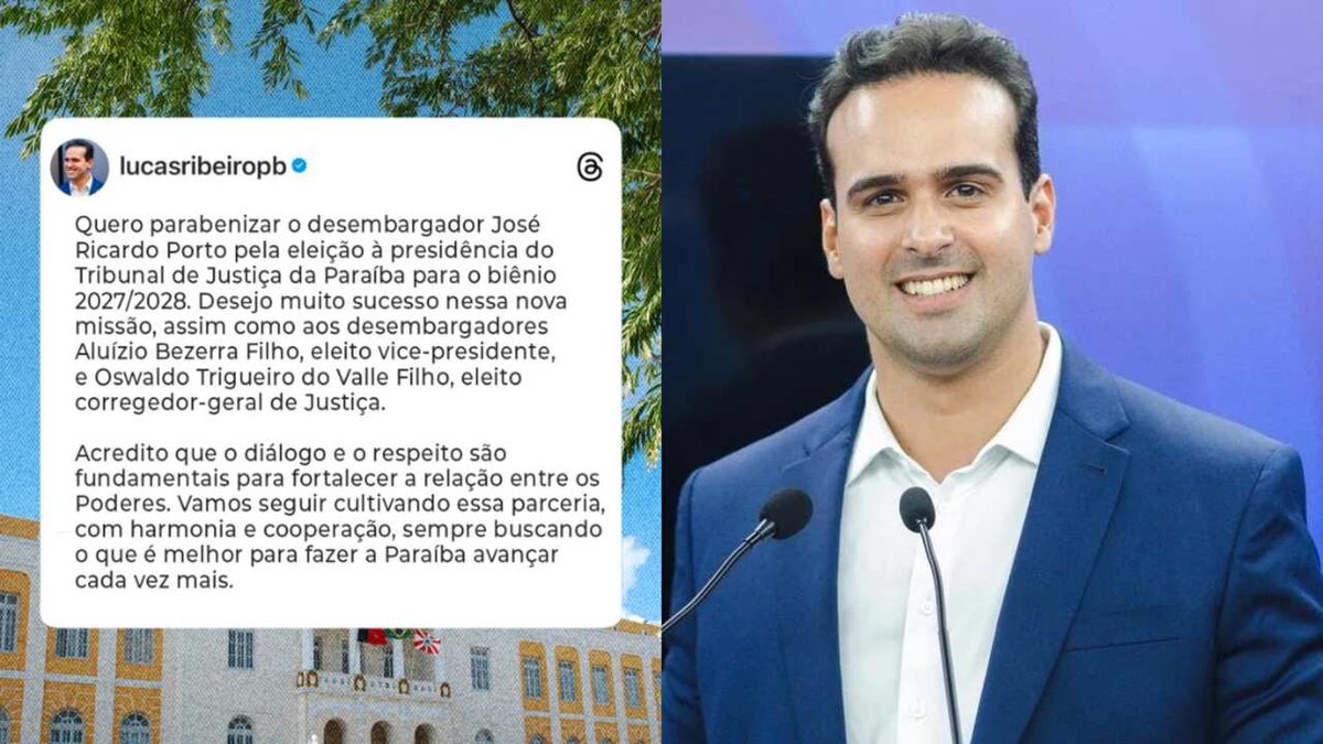 Lucas parabeniza eleição de dirigentes do TJPB: ‘Seguir cultivando essa parceria’