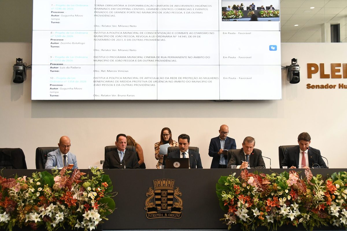 Câmara Municipal de João Pessoa cancela sessão por falta de quórum