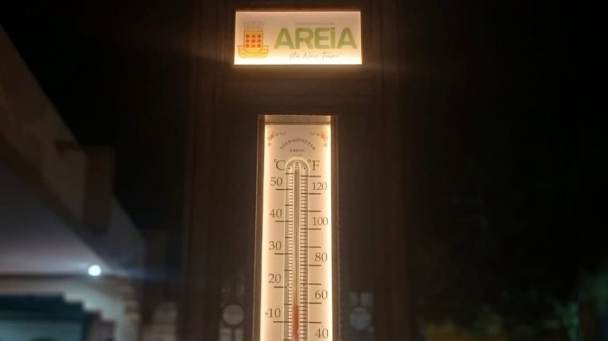 Termômetro marca 14 graus durante a noite em Areia