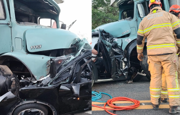 Colisão entre carro e caminhão na BR-230 deixa dois mortos