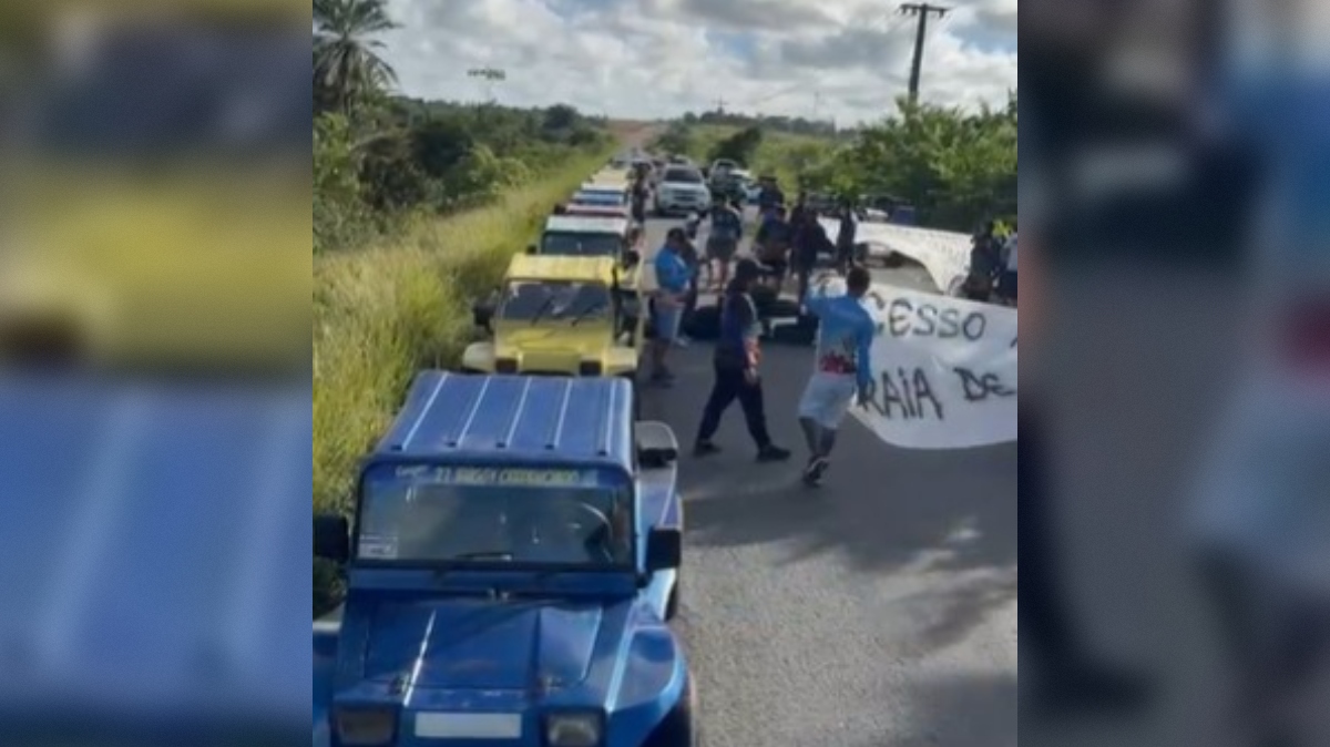 Protesto de bugueiros bloqueia rodovia PB-008 no Litoral Sul