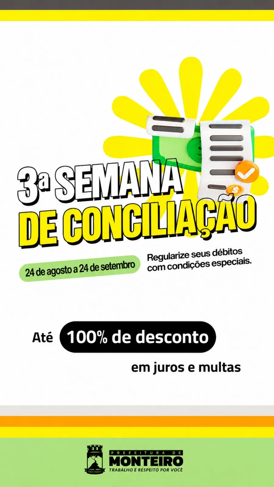 Prefeitura de Monteiro prorroga Semana de Conciliação até setembro de 2026