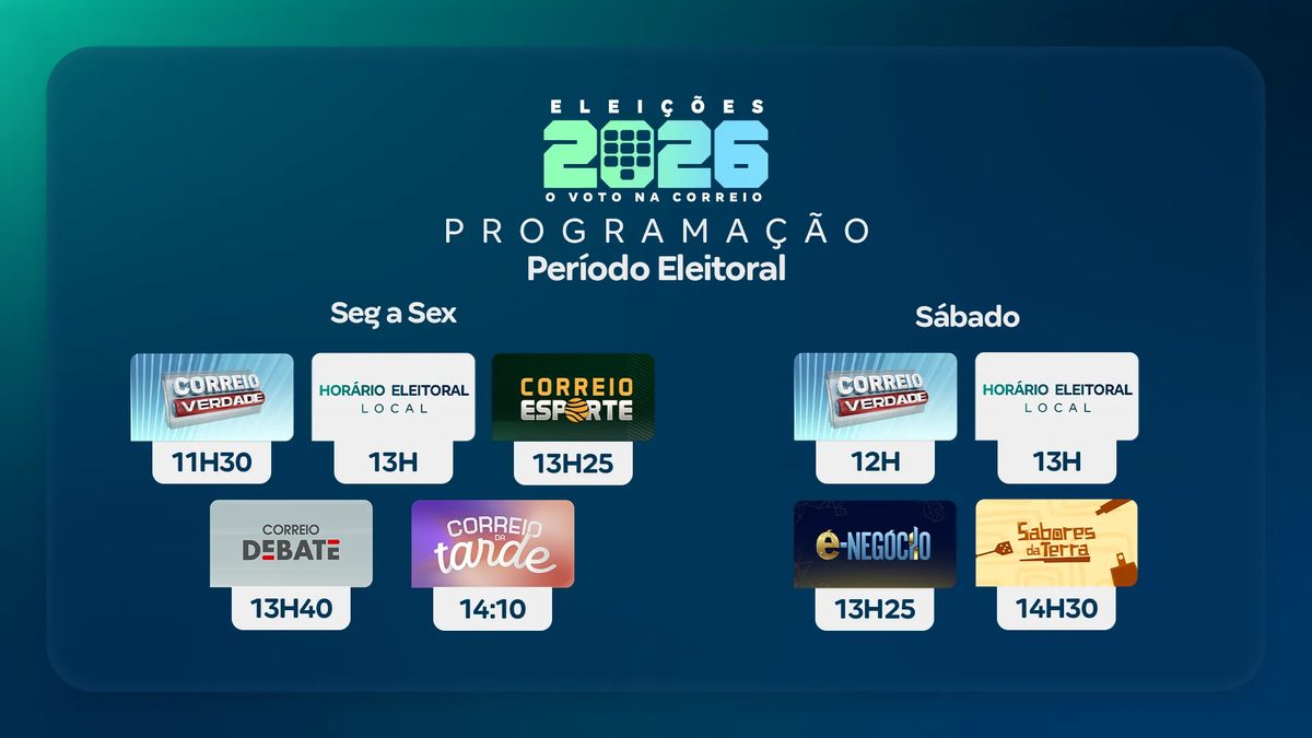 TV Correio altera grade de programas devido ao período eleitoral