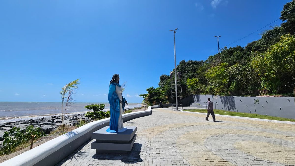Briga danifica proteção de estátua de Iemanjá em João Pessoa